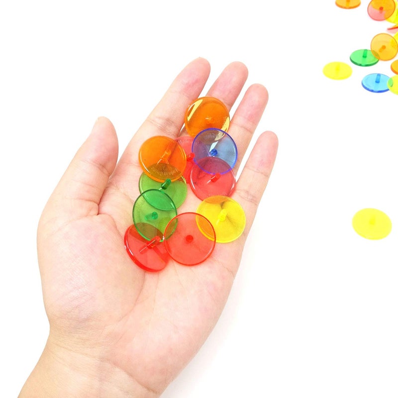 Honbay 100PCS Plastic Round Transparent Golf Ball Position Markers for Golf and Baseball (5 Color  24mm) - Image 5